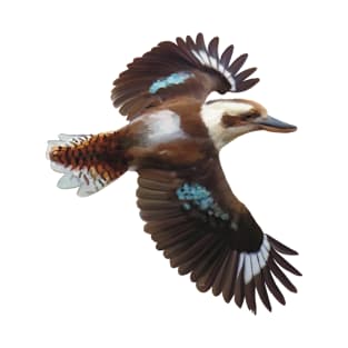 Flying Kookaburra, an Australian icon. Flashing it’s blue plumage, realistically illustrated. T-Shirt