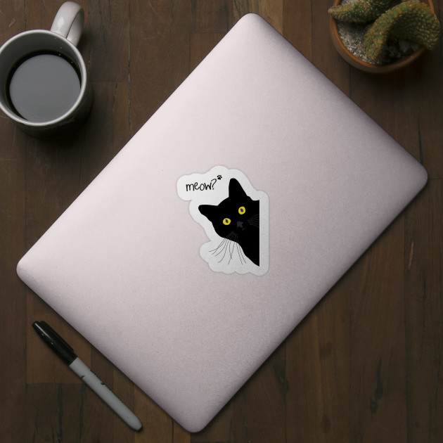 Meow! - Black Cat - Black Cat - Sticker