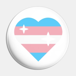Transgender flag heart Pin