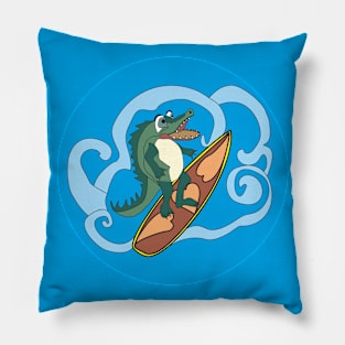 Crocodile surfer Pillow