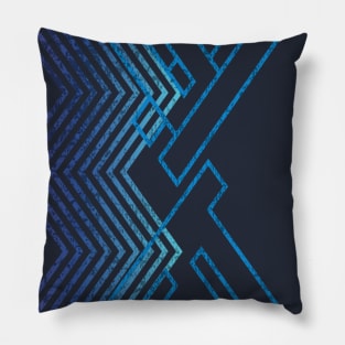 Blue Line Art Pillow