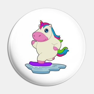 Unicorn Snowboard Winter sports Pin