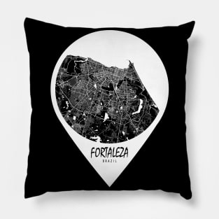 Fortaleza, Brazil City Map - Travel Pin Pillow
