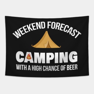 Funny Weekend Camping Beer Drinking Shirt Tapestry