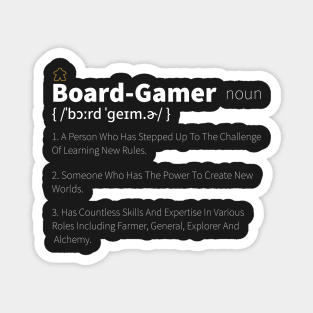 Board Gamer Definition - Board Game Inspired Graphic - Tabletop Gaming  - BGG Magnet