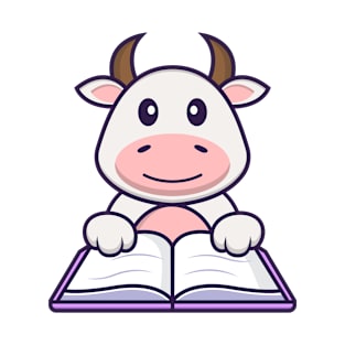 Cute cow reading a book T-Shirt