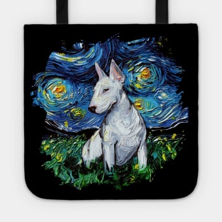 Bull Terrier Night with border Tote