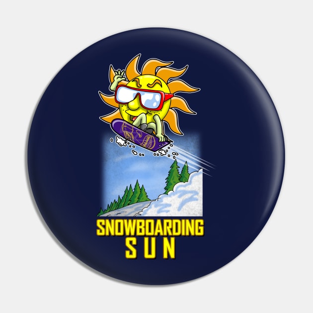 Snowboarding Sun Cool Winter Snow Sports Gift Pin by Originals By Boggs