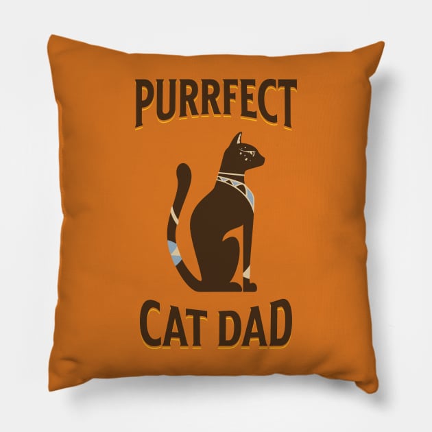 Purrfect Cat Dad Pillow by NICHE&NICHE