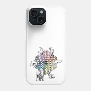 Flower of Life White Totem Animals Phone Case