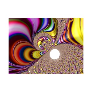 Funky Trippy Colorful Striped Spiral Fractal T-Shirt