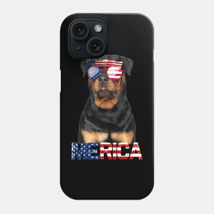 Merica Rottweiler Dog American Flag 4Th Of July Phone Case