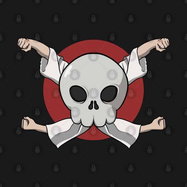 Karate crew Jolly Roger pirate flag (no caption) by RampArt