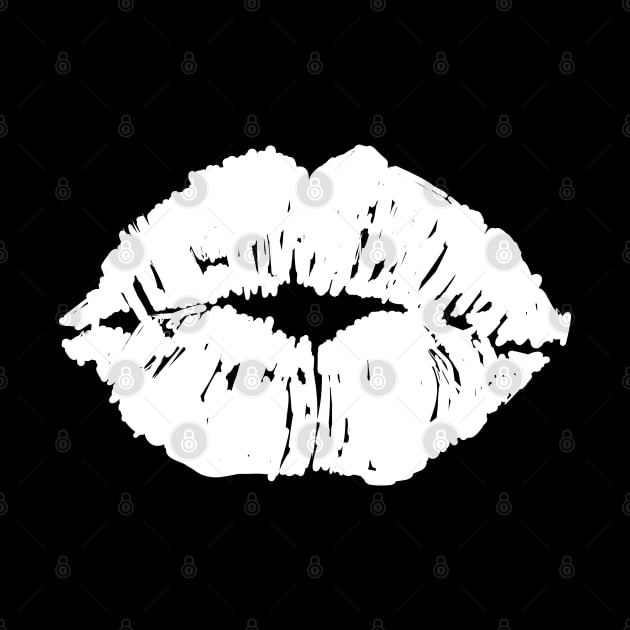 Kissing Lips Mouth Lipstick Black White by Shirtbubble