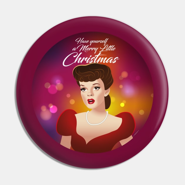 Merry little Christmas Pin by AlejandroMogolloArt