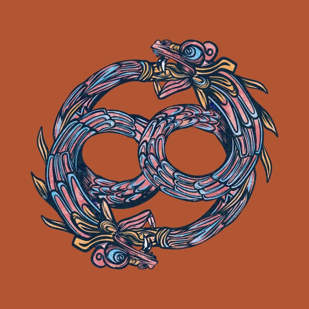 Ouroboros Quetzalcoatl Mexican Design by ANDYWARHORE