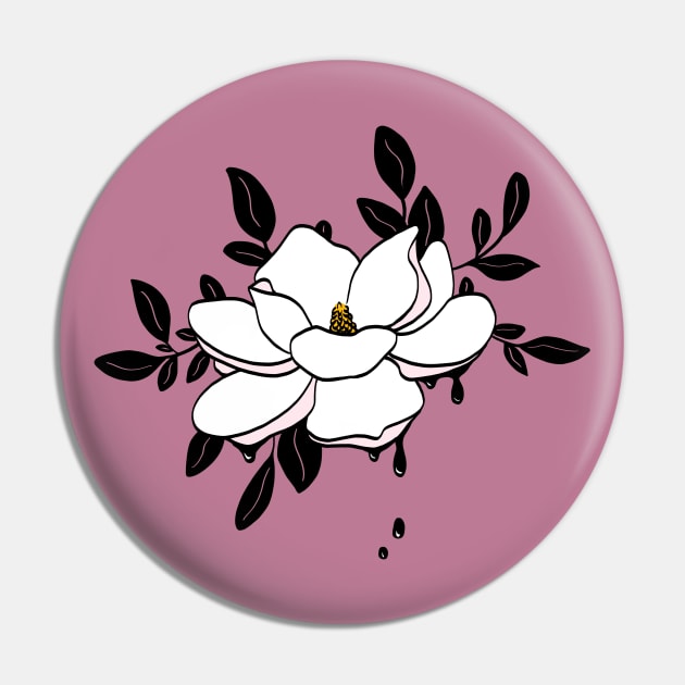 White magnolia Pin by Ellen Wilberg