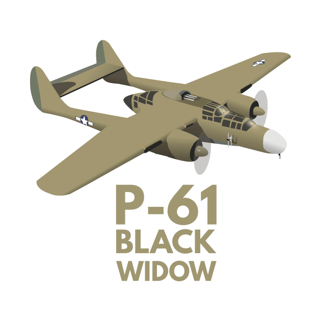 P-61 Black Widow American WW2 Airplane by NorseTech