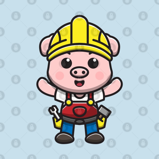 construction worker pig by fflat hds