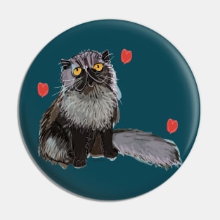 Alfredo-Cat Persian cat lovers and hearts Pin