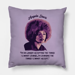 Angela Davis Portrait and Quote Pillow