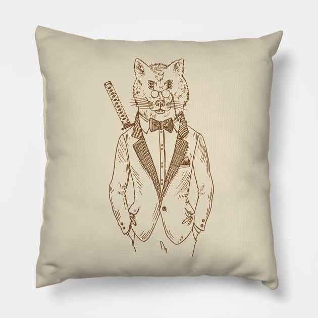 Ninja Business Wolf Pillow by Blazedfalcon