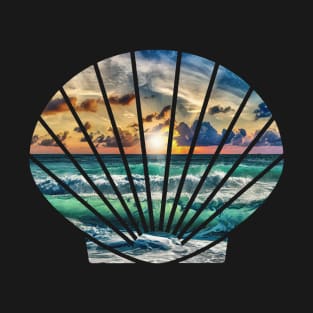 Sunset Beach Sea Shell T-Shirt