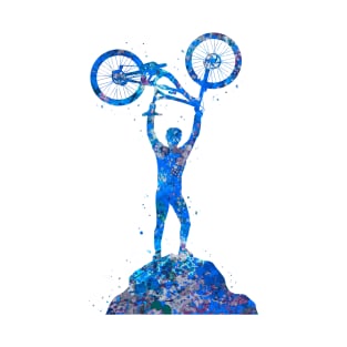 Downhill mountain bike blue T-Shirt