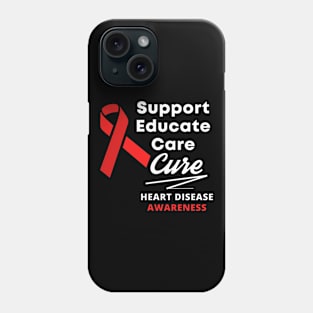 Support Educate Care Cure Heart Disease Awareness Phone Case