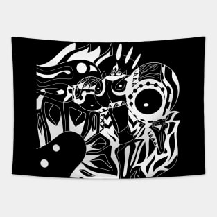 dark shadow alien samurai ecopop Tapestry