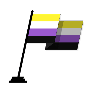 Large Waving Flag in Non-Binary Pride Flag Colors T-Shirt