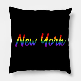 New York Gay Pride LGBT Rainbow Flag Pillow