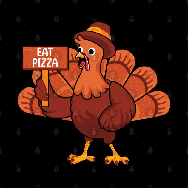 Thanksgiving Turkey Eat Pizza by MZeeDesigns