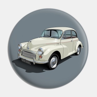 Morris Minor in old english white Pin