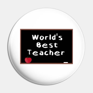 World's Best Teacher chalkboard design Pin