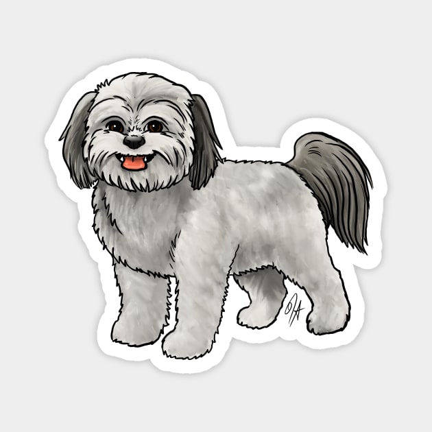 Dog - Shih Poo - Gray Magnet by Jen's Dogs Custom Gifts and Designs