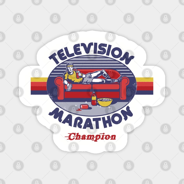 Television Marathon Champion Magnet by Steven Rhodes