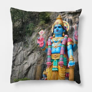 Colorful Hindu statue and carriage Pillow