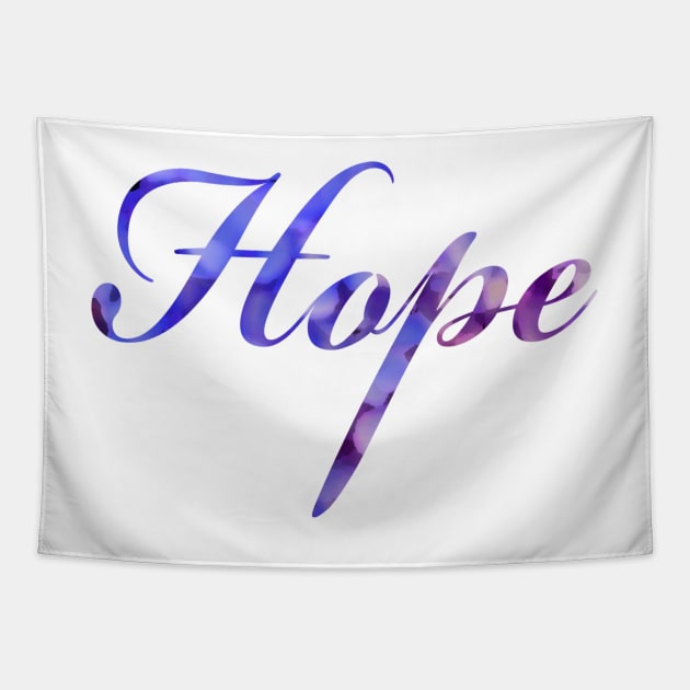 Hope for a better tomorrow in Purple Color Word Art Script Typography Tapestry by Star58