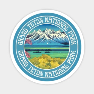 Vintage Grand Teton National Park Retro Anime Magnet