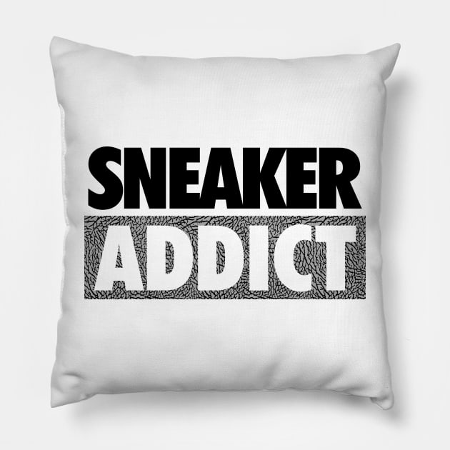 Sneaker Addict White Cement Pillow by Tee4daily