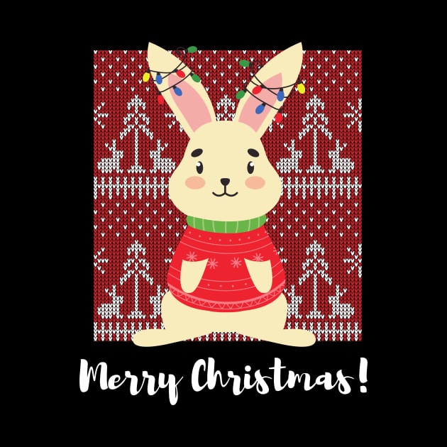 Bunnies Christmas Tree Shirt, Rabbit Christmas Tree Tee, Rabbit Mom Shirt, Bunny Rabbit Tree Shirt, Rabbit Lover Gift, Chrismas Tree by Grun illustration 