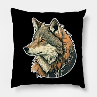 wolf sharp face Pillow