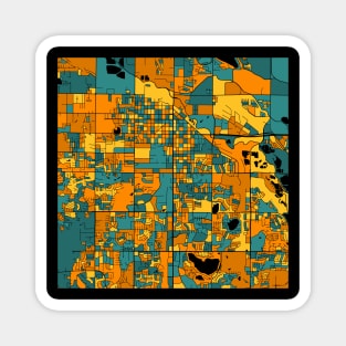 Fort Collins Map Pattern in Orange & Teal Magnet