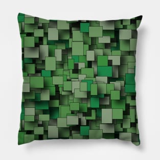 Green Tile Mosaic Patterned Pixel Pillow