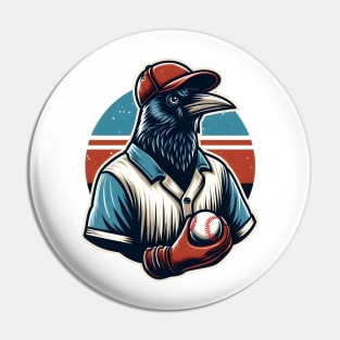 crows play baseball Pin