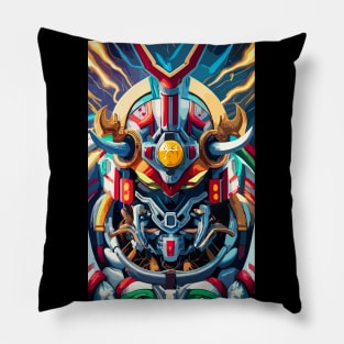 Mecha Oni Samurai Mask Pillow