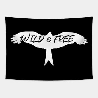 wild and free flying eagle white character Tapestry