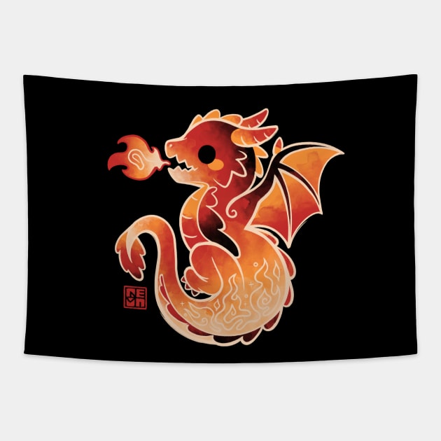 Red dragon flames Tapestry by NemiMakeit