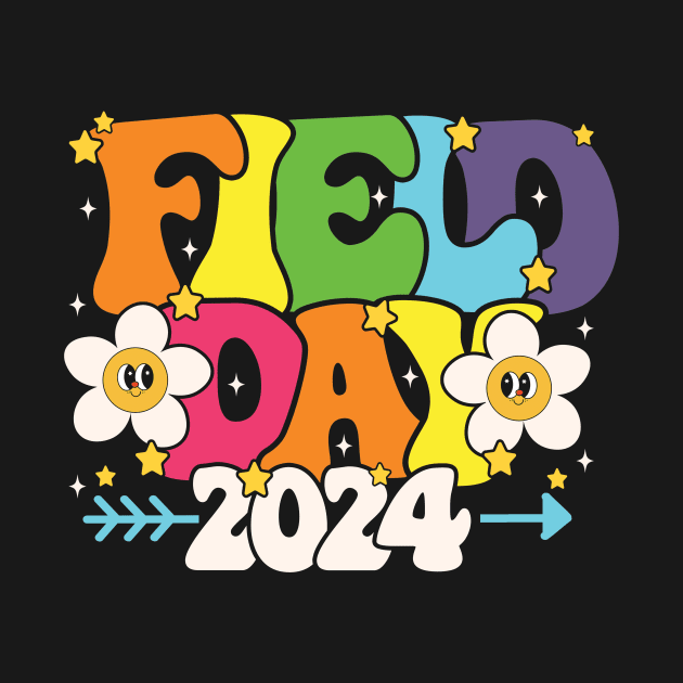 School Field Day Squad Groovy Field Day 2024 Teacher kids by larfly